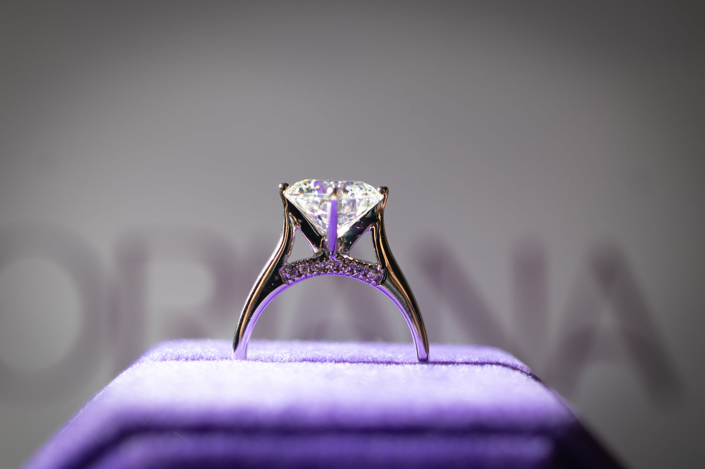 Solitaire With Accent Diamonds On The Bridge