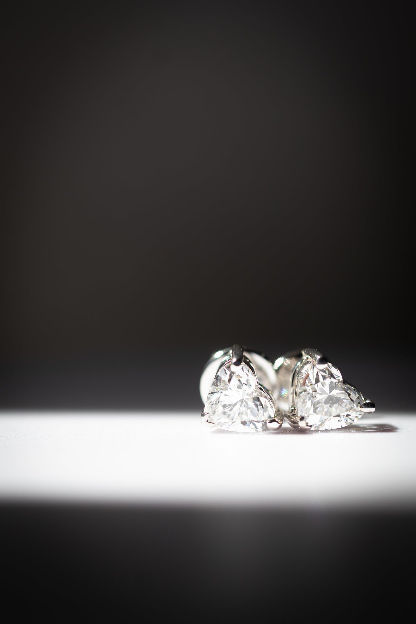 Classic Stud Earrings (Heart) 1ct
