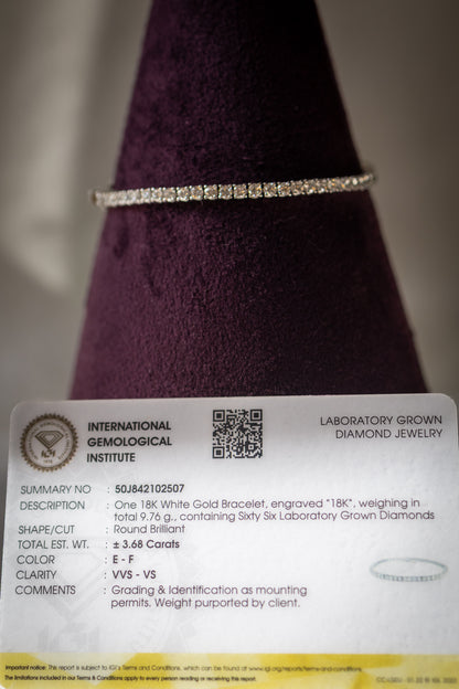 Tennis Bracelet 66pcs 3.68ct 18k