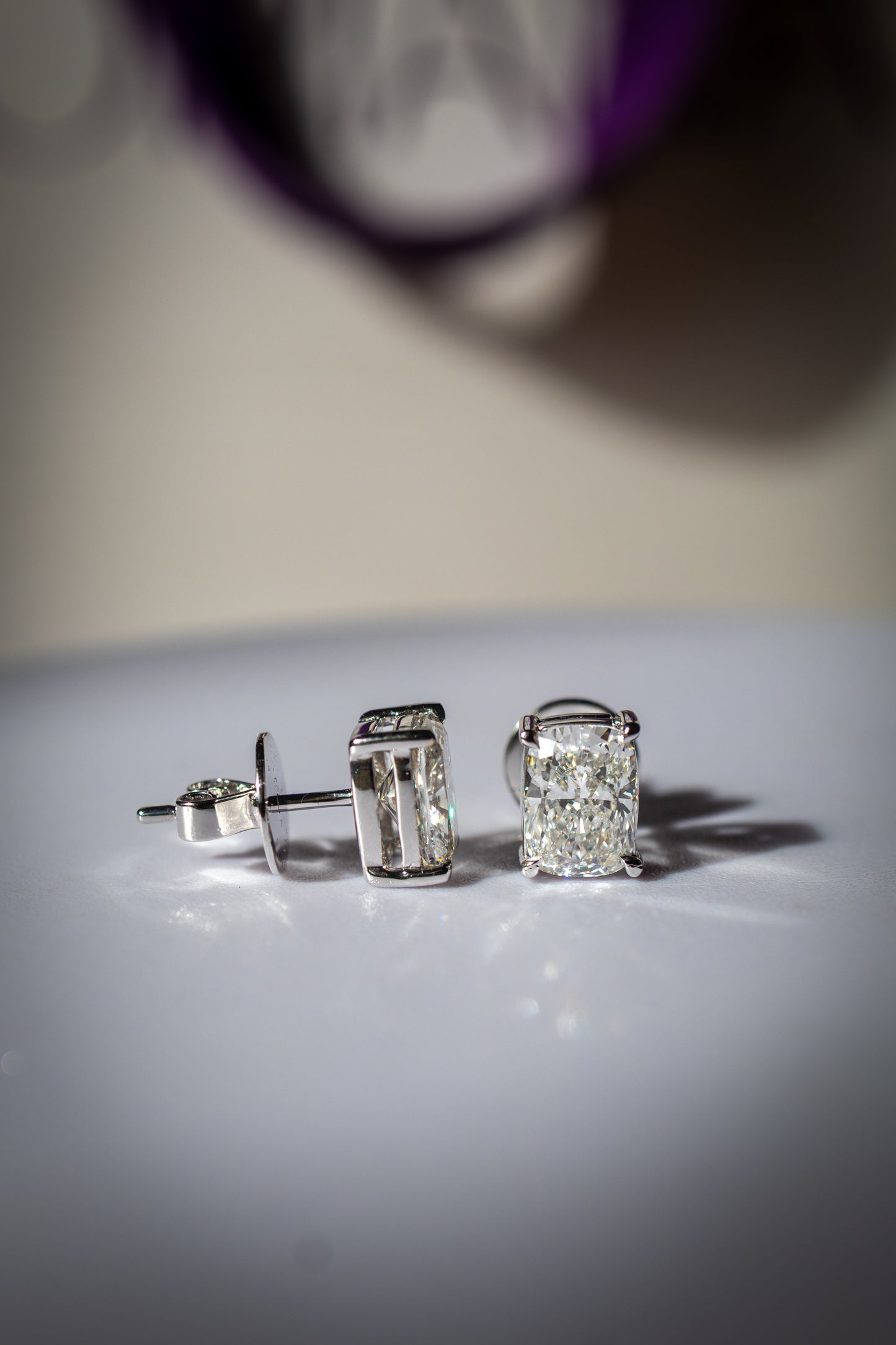 Classic Cushion Stud Earrings 2.07ct F VS1