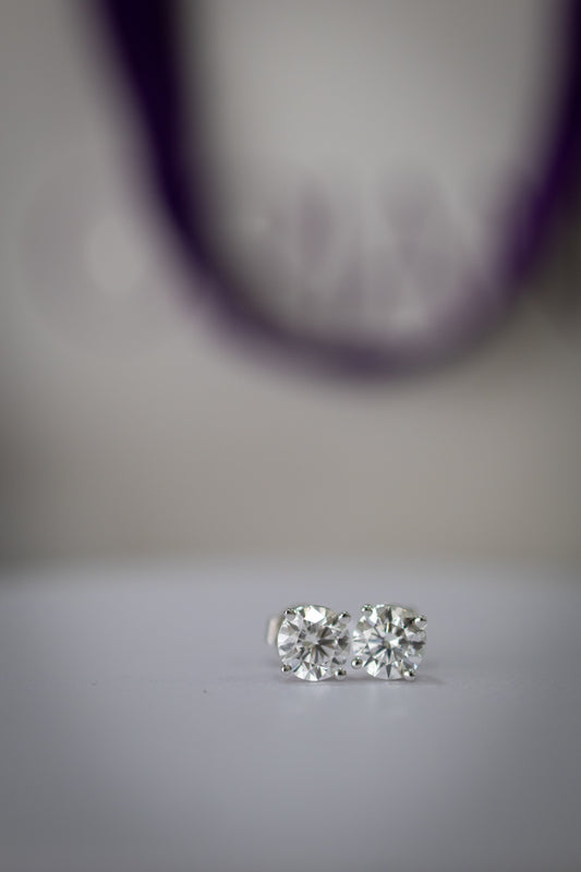Classic Stud Round Earrings 1.13 ct E VS1