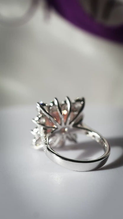 Fancy Vivid Pink Princess 5.01ct VS1 14k Diamond Ring