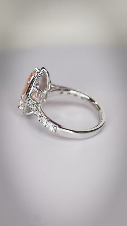 Fancy Vivid Pink Pear 4.00ct VS1 14k Diamond Ring