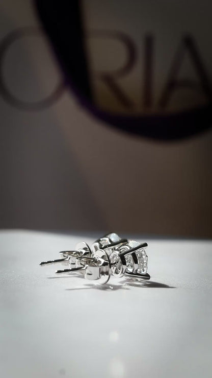 Classic Stud Round Earrings 1.50ct E VS1