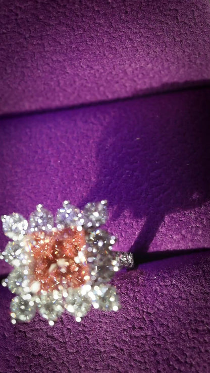Fancy Vivid Pink Princess 5.01ct VS1 14k Diamond Ring